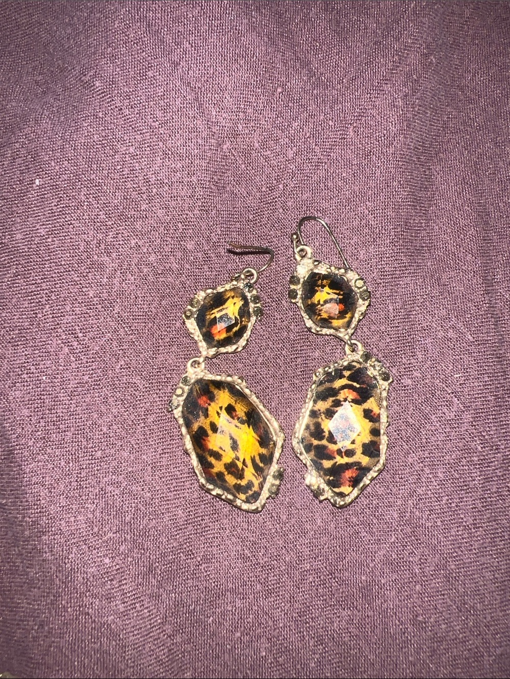 Leopard Print Dangle Earrings